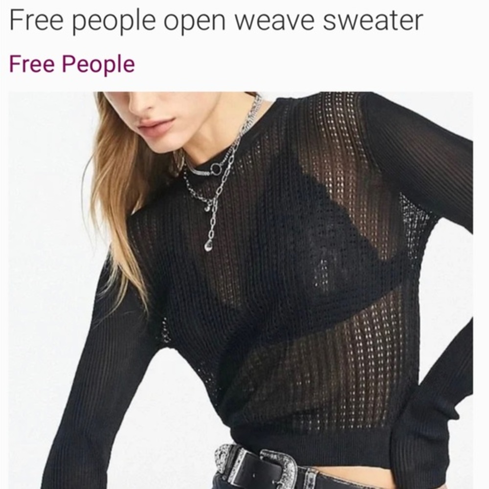 FREE PEOPLE OPEN WEAVE SWEATER